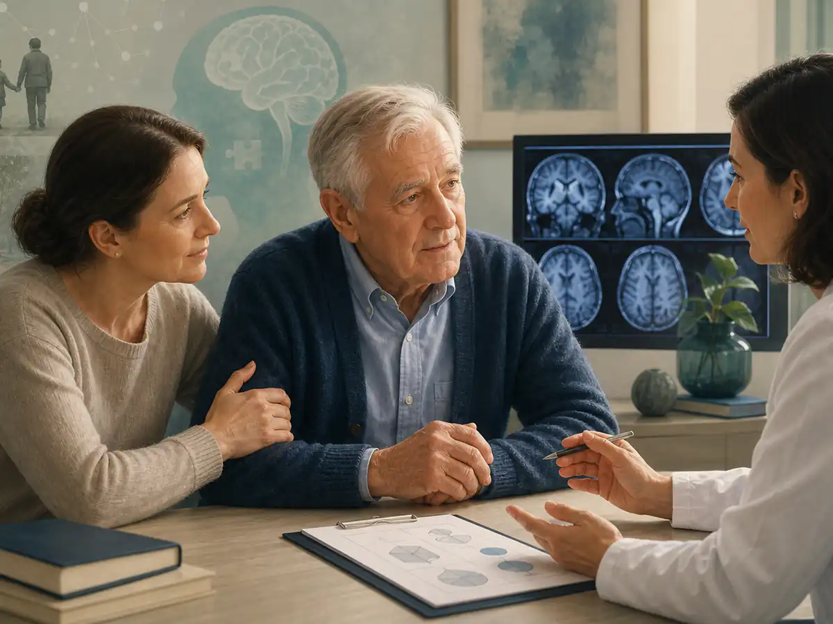 Diagramă în cinci pași pentru evaluarea bolii Alzheimer, de la istoric și funcție la imagistică și biomarkeri selectați