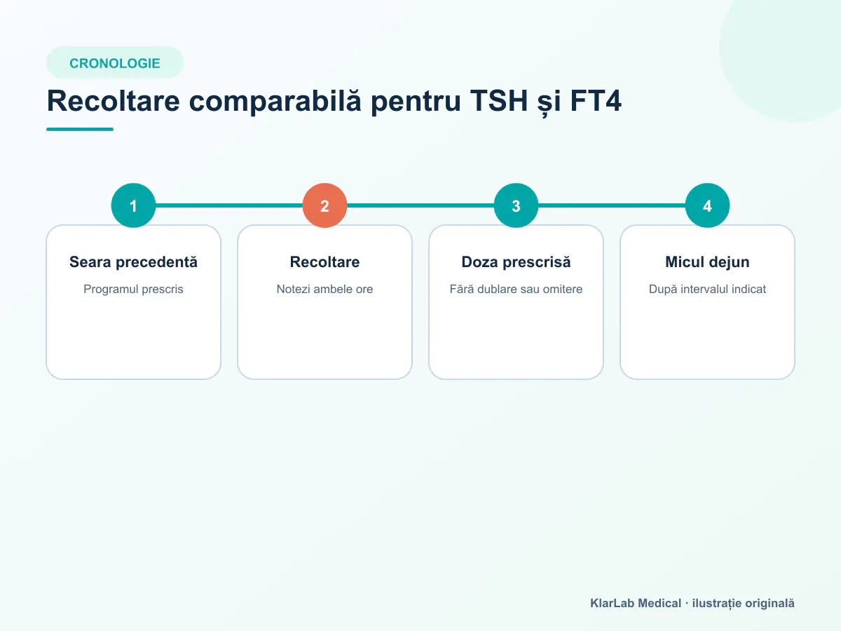 Seara precedentă, recoltare, doza prescrisă de Euthyrox și micul dejun, în această ordine