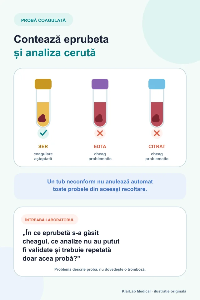 Comparație între ser, EDTA și citrat și întrebarea utilă pentru laborator după o probă coagulată